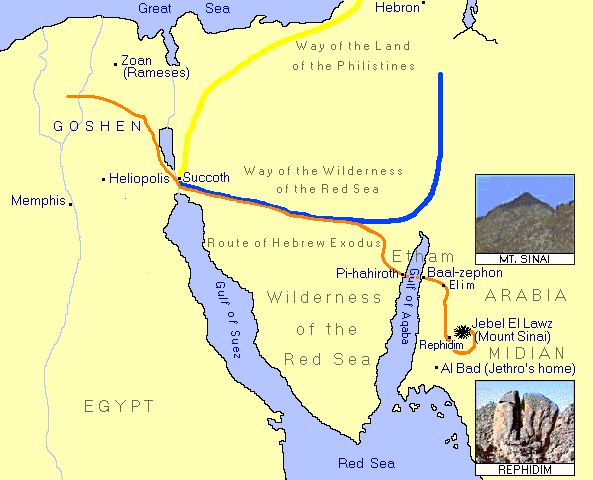 map of exodus
